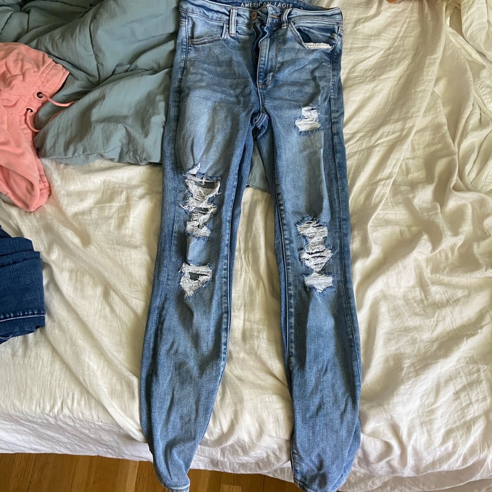 American Eagle Ne(X)t level stretch ripped jeans